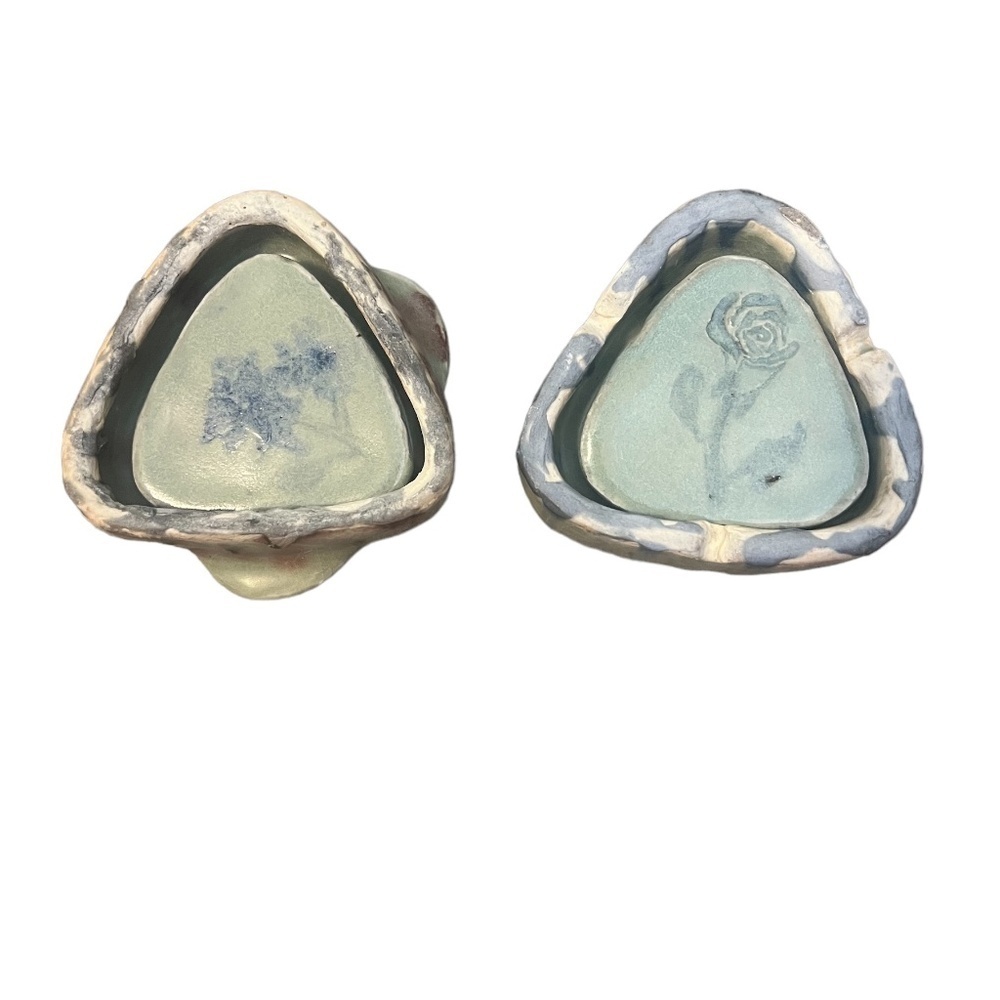 New Blue & Turquoise‎ Ring Holder - Ceramic Trinket Dish - Handmade Stoneware
